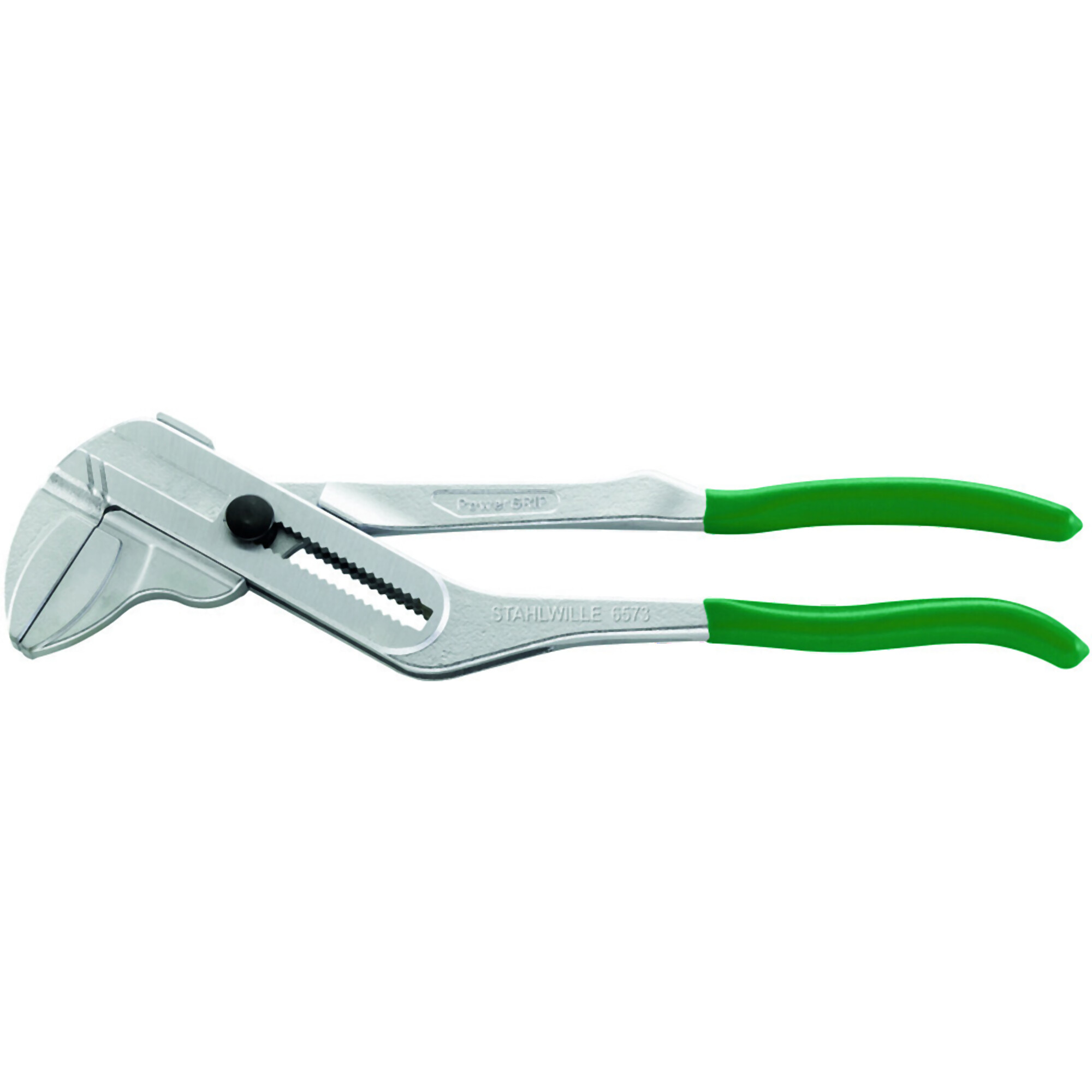 Stahlwille PowerGRIP Pipe Wrench — 250mm Length, 46mm Jaw Capacity, Chrome-Plated, Quick Adjustment, Model# 6573